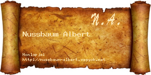 Nussbaum Albert névjegykártya